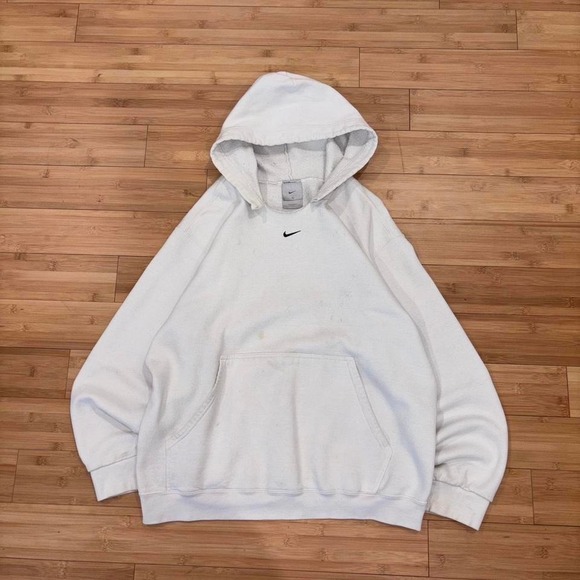 Vintage Nike center swoosh white hoodie size L